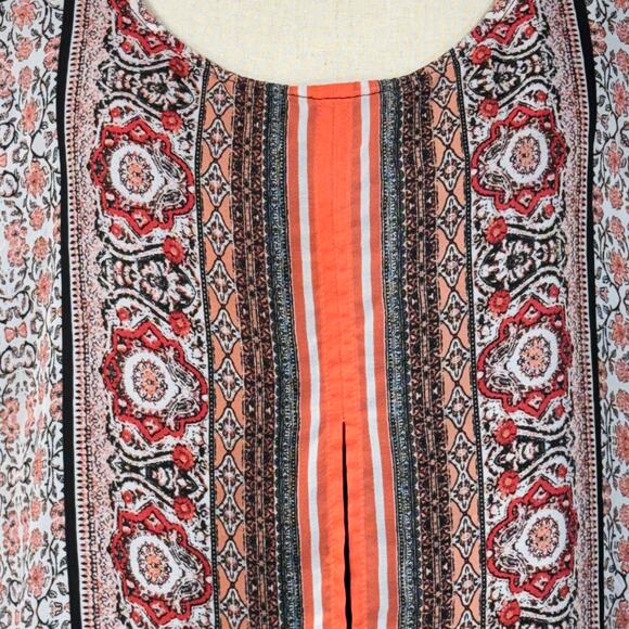 AGB 3X-Large Top Floral Flyaway Overlay Stretch Sleeveless Scoop Neck Pink Multi - Picture 2 of 10